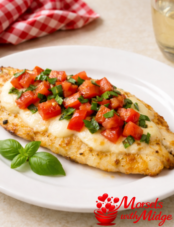 Baked Tilapia with Basil, Tomatoes, and Mozzarella