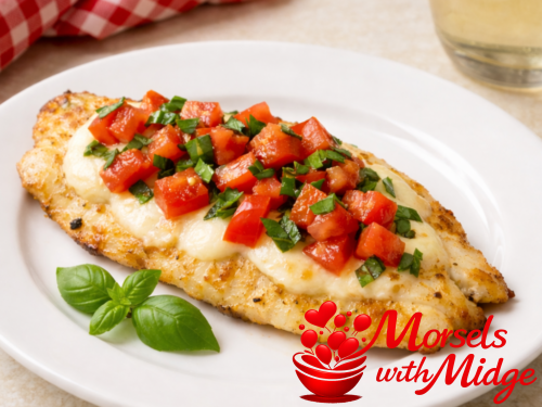 Baked Tilapia with Basil, Tomatoes, and Mozzarella