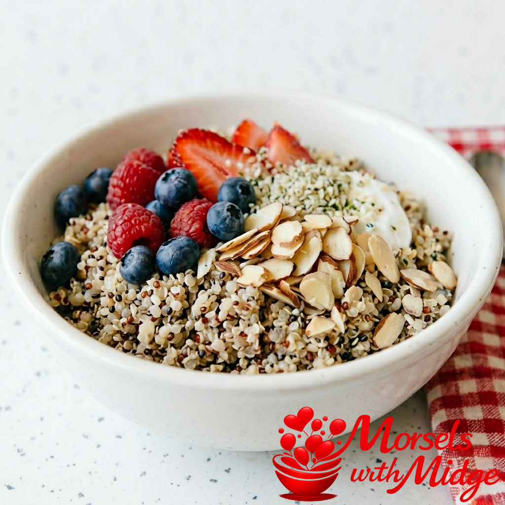 Quinoa Breakfast Bowl with Berries and Almonds