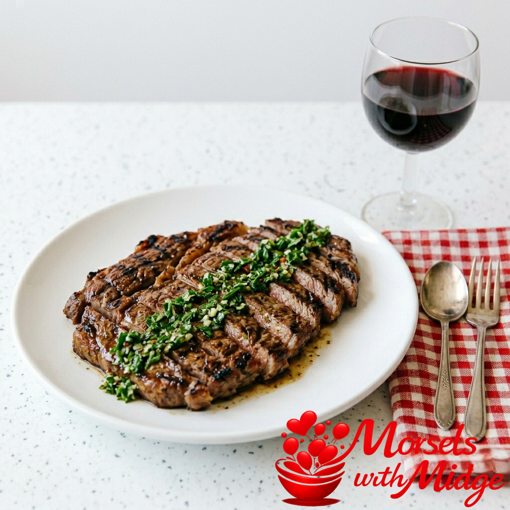 Chimichurri Marinated Ribeye (or Sirloin)